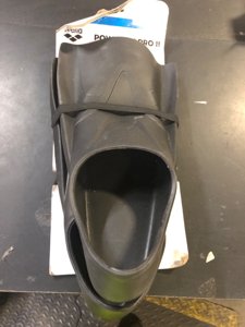 Arena Unisex Adult Powerfin Pro II Swim Training Fins Men and Women Silicone Short Blade Flippers Left/Right Customized, Black, Size 11-12 photo 2