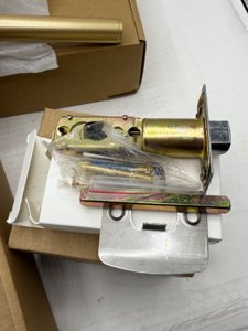 Asidrama Premium Brushed Gold Zinc-Alloy Front Door Lock Set: Double Cylinder Deadbolt, Heavy Duty Security Handleset for Left/Right Exterior Doors, Universal Entry Locks (2 Pack) photo 6