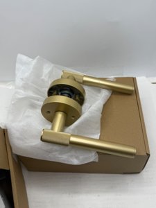 Asidrama Premium Brushed Gold Zinc-Alloy Front Door Lock Set: Double Cylinder Deadbolt, Heavy Duty Security Handleset for Left/Right Exterior Doors, Universal Entry Locks (2 Pack) photo 7