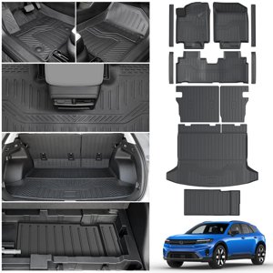 LUMWAY Floor Mats for 2024-2026 Honda Prologue & Chevy Blazer EV, TPE All Weather Protection Cargo Mat with Backrest Mat Lower Trunk Liner for Honda Prologue Accessories (Inclued Door Sill Guards)