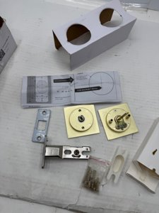 Asidrama ZR20-4 Brushed Gold Pocket Door Lock Square Pocket Door Hardware with Color Indicators photo 5