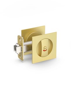 Asidrama ZR20-4 Brushed Gold Pocket Door Lock Square Pocket Door Hardware with Color Indicators