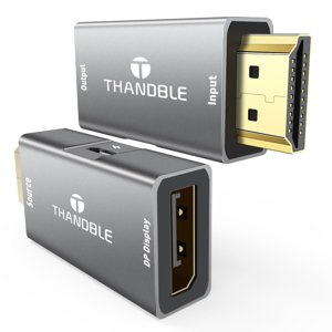 THANDBLE HDMI to DisplayPort Adapter 4K 60Hz, HDMI Souce to Display Port Monitor Converter, HD Male Compatible with Laptops, Graphics Cards, PS5, AMD,NVIDIA-1 Pack