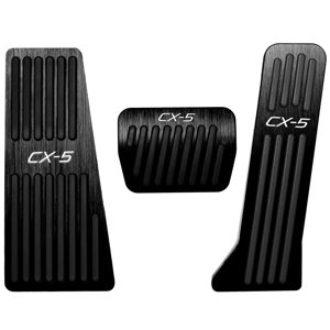 BOYUER 3PCS Anti-Slip No Drilling Aluminum Rest Brake Gas Accelerator Pedal Covers Foot Pedal Pads Kit For Mazda CX-5 2013-2025 (Black)