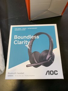 AOC Wireless Headset with Mic for Work, Bluetooth 5.4 Headphones with Noise Canceling Microphone, USB C, 30H, Clear Calls & Mic Mute for PC, Laptop, Cell Phones, Zoom - Black photo 2