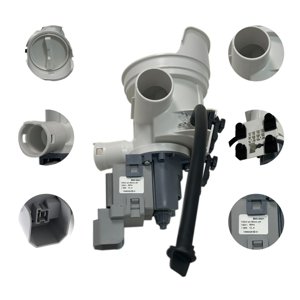 Upgrade 00436440 Washer Drain Pump and Housing Compatible With Bosch Washer Machine Replacement Parts Replace 436440, 674704, 00674704, 00703146, 703146, 1106007, AP3764202Drain Motor V120 1.25A photo 1