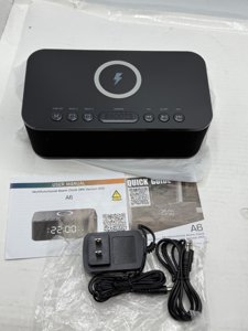 Fansbe Direct Digital Alarm Clock White Noise, Loud Digital Alarm Clocks Bedrooms, Alarm Clock Speaker Wireless Charger AUX USB Bluetooth Speaker 12/24H Dual Alarm Snooze Adjustable Brightness, Black photo 5