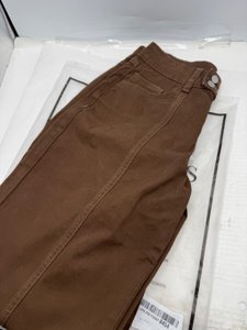 Flamingals Straight Leg Cargo Pants for Women Mid Rise Stretchy Seam Front Business Casual Dress Pants Brown XS photo 5