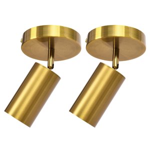 Zicbol Track Lighting Ceiling Spotlight, Gold Ceiling Light Fixture, Gu10 Spotlights Indoor Angle Adjustment Modern Wall Lamp for Living Room, Gallery, Cabinet, Hallway, Bedroom 2 Packs photo 1