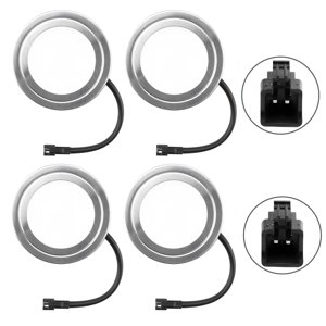 Yenblow 4 Pack 12V DC 1.5W Range Hood Lights with SM Socket Male Head Round 68mm 6500K Plastic, Hole Closet Stove LED Light Recessed, Bright White Kitchen Range Hood Light Bulbs Replacement