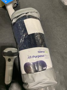 Tempur-Pedic All-Purpose Memory Foam Travel Pillow, Peanut-Shaped Lumbar Pillow for Neck and Back Pressure Relief, Navy photo 2