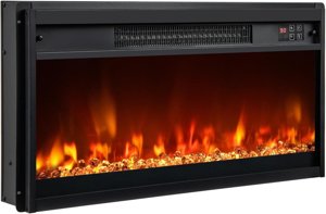 COSTWAY Recessed Fireplace Heater, Electric Fireplace photo 6