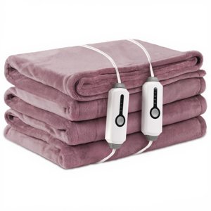 LaffyLo Electric Heated Blanket King Size 90"×100", Comfortable & Luxurious Flannel, 4 Heating Levels & 10 H Auto Shut Off, Purple