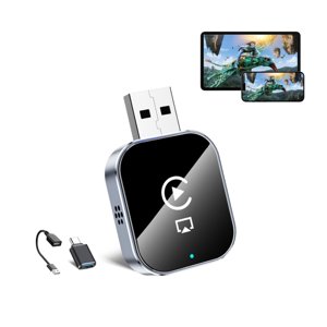 Wireless CarPlay Adapter for Apple iPhone - 3 in 1 Airplay Mirror Link Adapter Multi-User Seamless Connection Converts Wired to Wireless CarPlay Adapter - No Latency from iOS 10+ to Screen w/USB-C