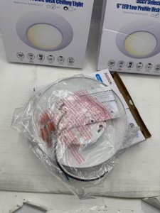 JULLISON 8 Packs 6 Inch 5CCT Field Selectable LED Low Profile Recessed & Surface Mount Disk Light, Round, 15W, 920 Lumens, CRI80, 27K-30K-35K-40K-50K, Driverless, Dimmable, ETL & Wet Listed, White photo 5