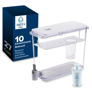 Brita UltraMax Large Water Dispenser with 1 BritaPlus Filter, 27 Cup, White (Package May Vary)