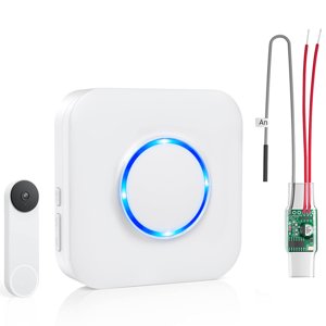 Satisure Wireless Doorbell Chime for Google Nest Doorbell (Wired, 2nd Gen& 3rd Gen) Doorbell Extender with Receiver Connects to Existing Hardwired 58 Chimes and 5 Volume (1 Video Extender 1 Receiver?