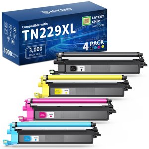 TN229XL Compatible Toner Cartridges Replacement for Brother TN229 TN229XL TN-229XL TN229 XL Work for MFC-L3780CDW MFC-L3720CDW HL-L3280CDW HL-L3220CDW HL-L3300CDW Printer (TN229XLBK/C/M/Y,4 Pack)