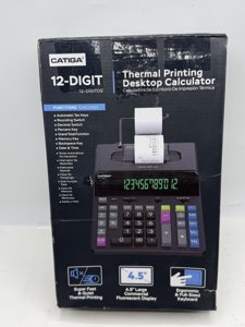 CATIGA 12 Digit Thermal Printing Calculator with Tape Print Out, Ink-Free Adding Machine, 5X Faster Quite at 8.0 LPS, Extra Large Fluorescent Display, Tax Calculation with Clock and Calendar, SP-2401 photo 4