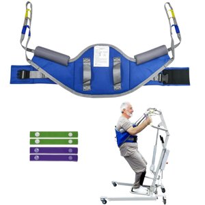 EHUCONELDEX Sit to Stand Lift Sling for Lifting or Transferring,Standing Assist Sling with Thick Pad,Patient Lift Sling for Home Care, Rehab & Nursing – SWL 500 lbs (Blue, Medium) photo 1