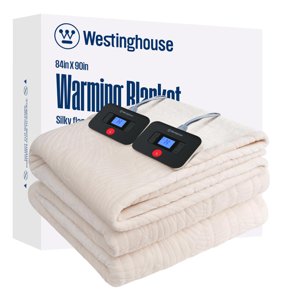 Westinghouse Heated Blanket Queen Size, Soft Flannel to Sherpa Electric 84" x 90", Beige photo 1