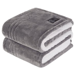Sealy Warming Throw Flannel Sherpa Gray Electric Blanket Standard Size 50x60 in  photo 1