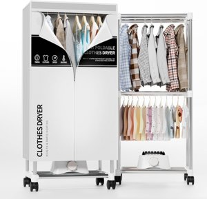 Clothes Dryer, Portable Drying Machine with Timer, 60inch Laundry Drying Wardrobe with Large Capacity, Electric Dryer/Rack for Home | Appartments (Grey UE5) photo 1
