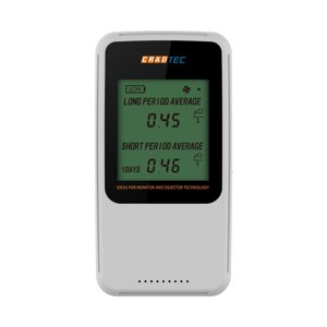 Cradtec Digital Radon Detector III, White, Radon Monitor, Radon Meter, Tempered Glass, Short Term and Long Term Result, Portable, Easy to Use, 3 AAA Batteries, Switchable Between Bq/M3 and pCi/L