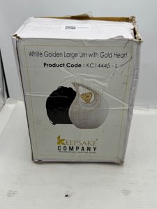 Teardrop Heart Urn for Human Ash| Cremation Urns Ashes |Urn for Human Ashes | Decorative Cremation Urn | Large | 2.5 Litre Capacity | White - Golden photo 8
