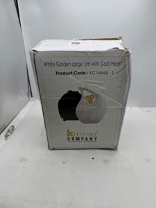 Teardrop Heart Urn for Human Ash| Cremation Urns Ashes |Urn for Human Ashes | Decorative Cremation Urn | Large | 2.5 Litre Capacity | White - Golden photo 4