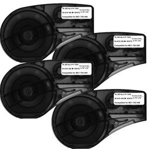 Compatible for M21-750-499 High Adhesion Nylon Cloth 3/4Inch Black on White, for M210, M210LAB, M211, BMP21-PLUS, BMP21-LAB Label Maker, forHigh Adhesion Nylon Cloth, 4-Pack photo 1