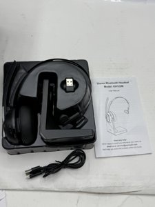 Bluetooth Headset, Wireless Headset with Microphone for PC, V5.2 Computer Headset with Noise Cancelling Mic, USB Dongle, Charging Base & Mute Button for Work, Cell Phones, Computer (Black) photo 4
