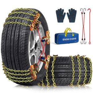Snow Tire Chains for Car SUV Pickup Trucks, Universal Car Snow Chains, Snow Traction for Tires, Fit for Tire Width 195 205 215 220 225 235 240 245 255 265 photo 1