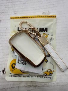 Key Fob Cover, Soft TPU Full Protection Key Fob Case Compatible with Ford F-150 2018-2024 Fusion Mustang Expedition Escape Edge Explorer Bronco Ranger Accessories (4 Buttons, White) photo 2