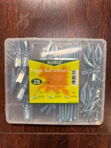 28Pcs Heavy Duty Hollow Wall Anchors for Drywall Ceiling, Toggle Bolts and Wing photo 1