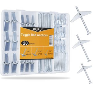 28Pcs Heavy Duty Hollow Wall Anchors for Drywall Ceiling, Toggle Bolts and Wing photo 4