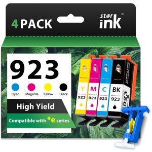 923 Ink Cartridges Combo Pack Replacement for HP 923 Ink Cartridges for HP Printers Work for HP OfficeJet Pro 8130e OfficeJet Pro 8135e 8125e 8138e 8122e 8139e 8120e Printer Ink Without Chip,4 Packs photo 1
