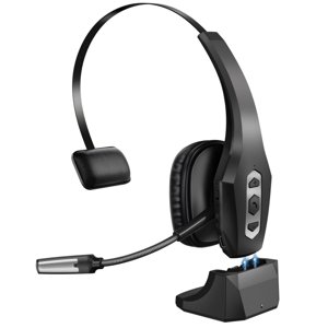 OTYHVV Trucker Bluetooth Headset with Charging Base, Wireless Hands-Free Headset with Noise Canceling Mic & Mute Button, 56Hrs Working Time PC Headsets for Cell Phones, Computer, Truck Driver photo 1