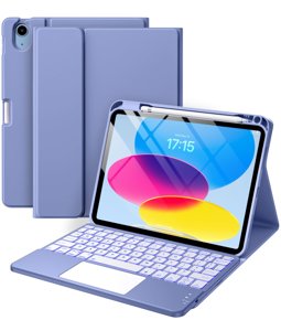 Harvopu Compatible for iPad 11th 10th Generation Case with Keyboard, Folio Cover with Pencil Holder, Multi-Touch Trackpad, 7 Color Backlit, Detachable Keyboard for iPad (A16) 11th/10th Gen (Blue) photo 1