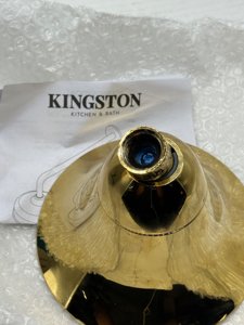 Kingston Brass KX362 Shower Scape 6-Inch Round 2-Function ABS Shower Head in Polished Brass photo 5