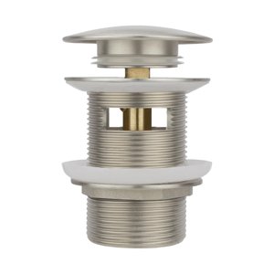 Brass Freestanding Tub Drain Plug, Fits Most Kits (Brushed Nickel) photo 1