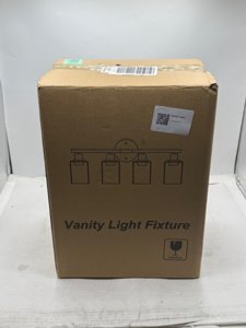 Zarbitta 4-Light Bathroom Light Fixtures, Black Modern Vanity Lights with Milky White Frosted Glass Shades, Bathroom Wall Lamp for Mirror Kitchen Living Room photo 3