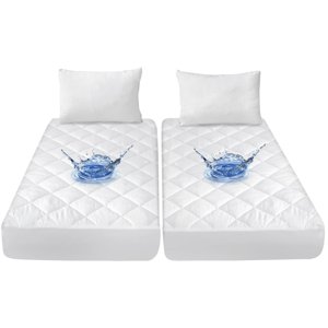Split King Mattress Topper Protector Pad for Adjustable Bed Cover, Quilted, Breathable, Absorbent, Fitted Sheet Style, Machine Washable photo 1