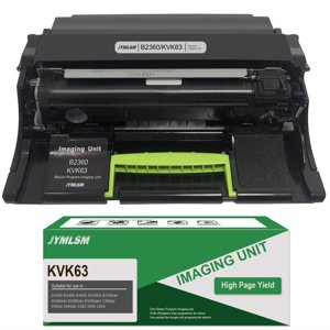 JYMLSM KVK63 Imaging Unit (1 Pack), Compatible Drum Unit Replacement for Dell B2360 B2360d B2360dn B3460dn B3465dn B3465dnf S2830dn S2830 printer, High Yield 60,000 pages, Parts No#: 331-9810 331-9811 photo 1