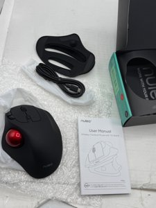 Nulea M511 Wireless Trackball Mouse, Rechargeable Ergonomic Thumb-Control Mouse with Tilt Stand, Smooth & Precision Tracking, 3 Device Connection (Bluetooth or USB Receiver), for PC/Mac/Laptop-Red photo 4