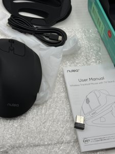 Nulea M511 Wireless Trackball Mouse, Rechargeable Ergonomic Thumb-Control Mouse with Tilt Stand, Smooth & Precision Tracking, 3 Device Connection (Bluetooth or USB Receiver), for PC/Mac/Laptop-Red photo 7