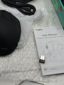 Nulea M511 Wireless Trackball Mouse, Rechargeable Ergonomic Thumb-Control Mouse with Tilt Stand, Smooth & Precision Tracking, 3 Device Connection (Bluetooth or USB Receiver), for PC/Mac/Laptop-Red photo 6