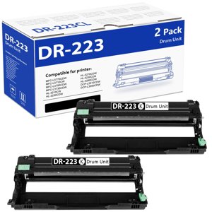 2 Pack DR223CL DR 223CL Black Drum Unit High Yield Replacement for Brother DR223CL DR223 DR-223 Drum Unit MFC-L3770CDW MFC-L3750CDW MFC-L3710CW HL-L3230CDW HL-L3290CDW HL-L3210CW Printer