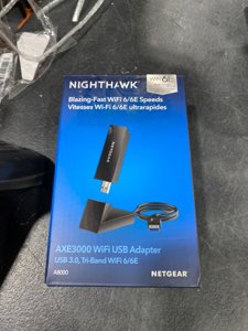 NETGEAR Nighthawk WiFi 6E USB 3.0 Adapter (A8000) - AXE3000 Tri-Band Wireless Gigabit Speed (Up to 3Gbps) - New 6GHz Band – Works with Any WiFi 6 or 6E Router Or Mesh System - for Windows PC photo 3