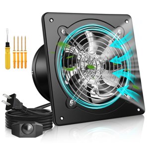 8 Inch Exhaust Fan with Speed Controller, 700CFM Wall Mount Exhaust Fan for Kitchen, Metal Ventilation Extractor Fan with Damper for Bathroom, Garage, Attic, Shop, Pet Room, Smoking Room, Basement photo 1